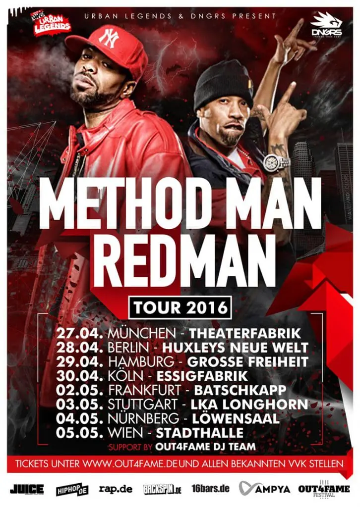 METHOD MAN & REDMAN TOUR FLYER 2016