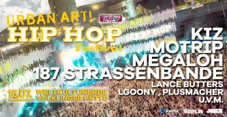K.I.Z., MoTrip, 187 Strassenbande, Megaloh: Tickets fürs Urban Art Festival 2016 gewinnen // Verlosung